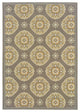 HomeRoots 7' x 10' Grey Gold Floral Medallion Discs Indoor Outdoor Area Rug