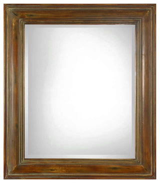 Classic Traditional Solid Wood Wall Mirror, Vanity Dark Elegant Frame