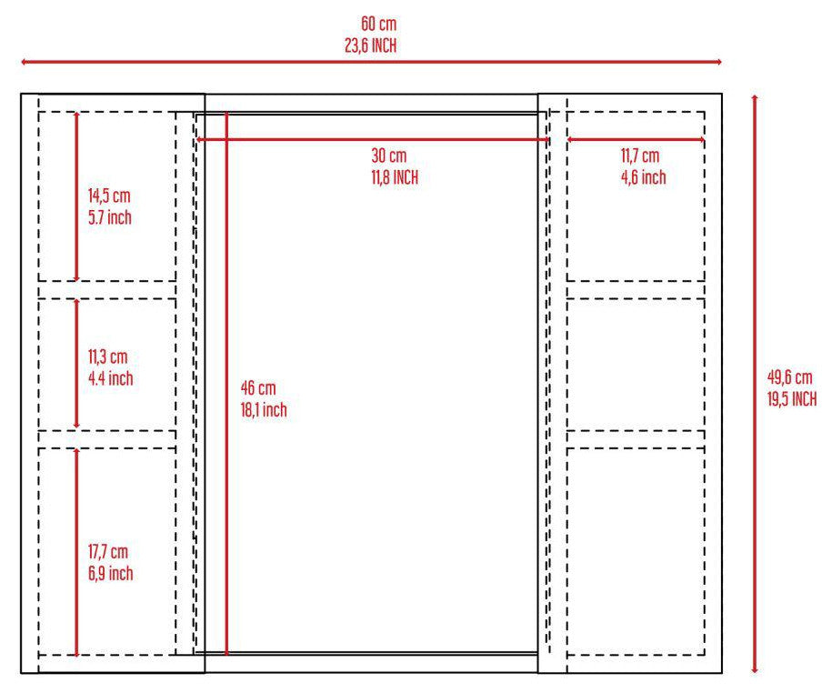 DEPOT E-SHOP Garnet Medicine Cabinet, Mirror, 6 Shelves