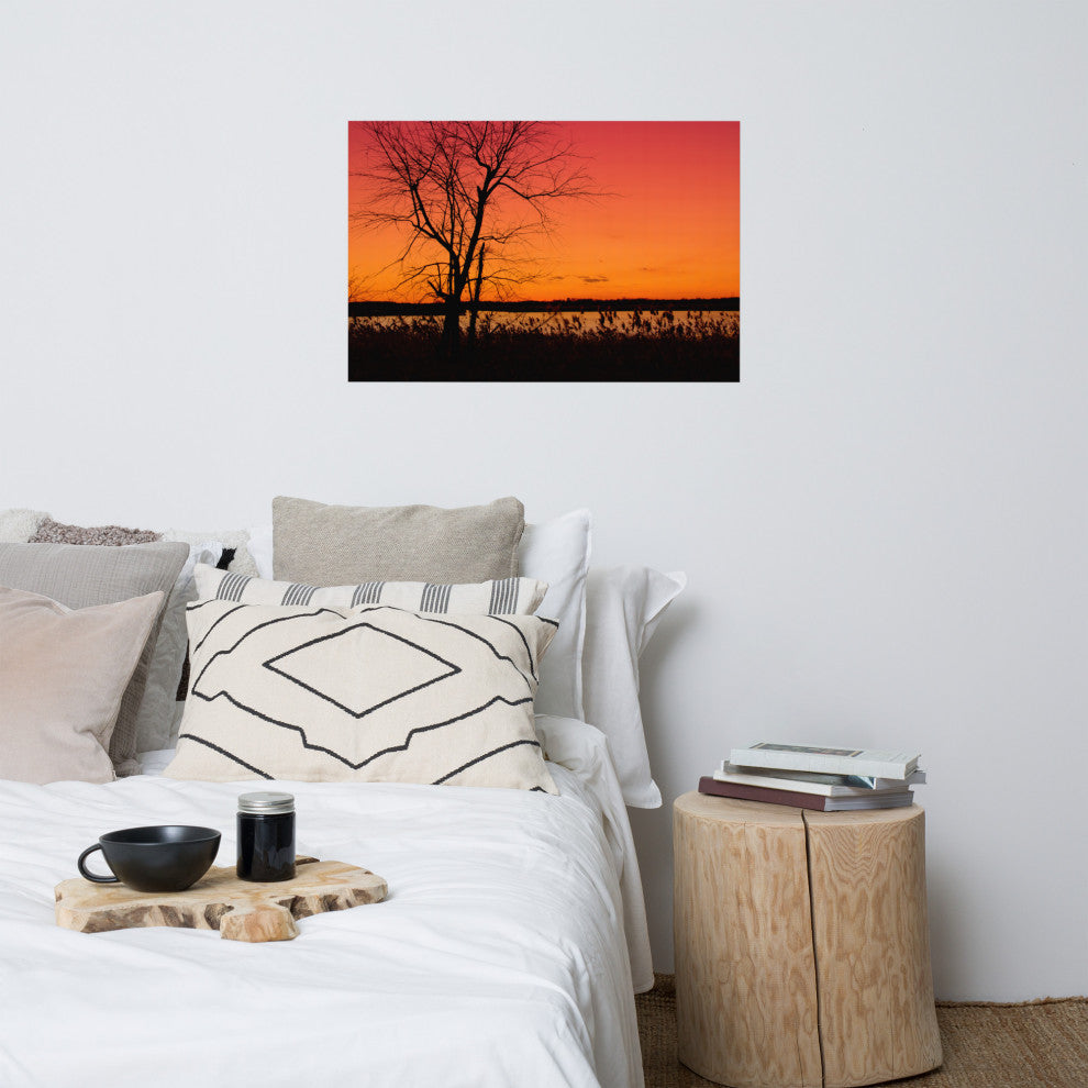 Burning Skies Landscape Photo, Rural Unframed Wall Art Print, 24" X 36"