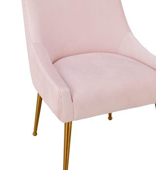 Beatrix Pleated Velvet Side Chair, Blush