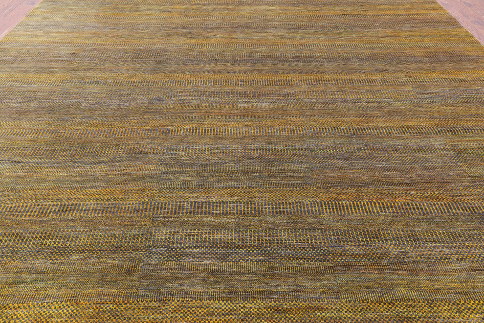 12' 0" X 15' 0" Wool and Silk Super Savannah Gabbeh Hand-Knotted Rug Q8991