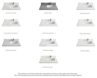 Elizabeth 36 Right Offset Bath Vanity in Light Natural Teak 2" Carrara Quartz