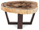 Relique Valerie Coffee Table, Dark Brown Frame, Natural Light Top