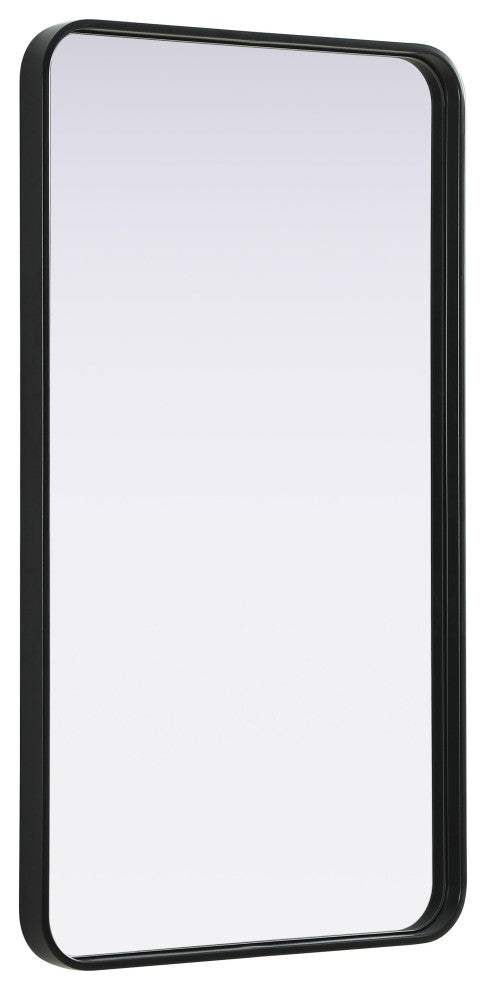 Home Living Contour Metal Rectangle Mirror 22x40, Black