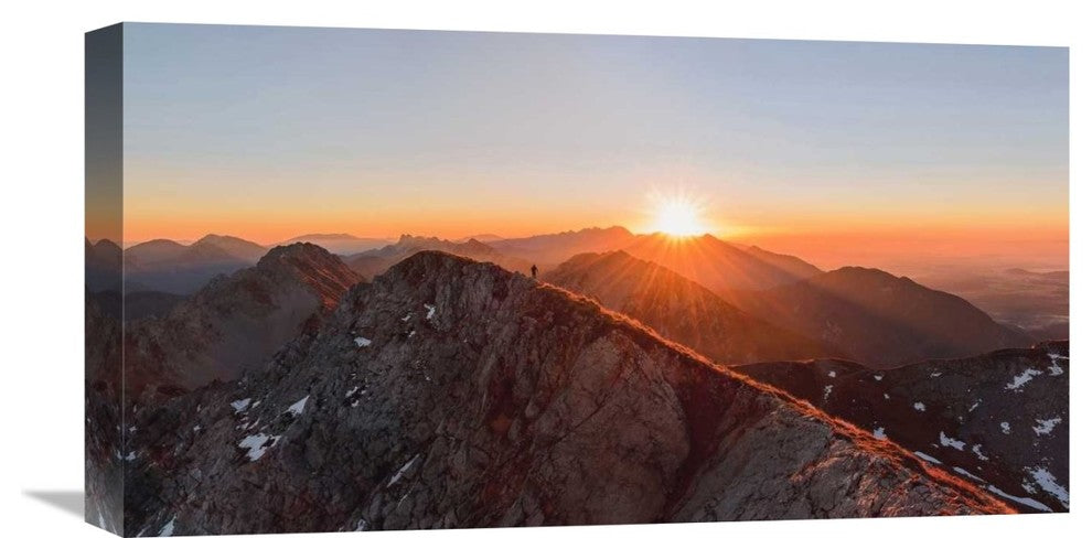 "Running On The Ridge" Stretched Canvas Giclee by Ales Krivec, 22x12"