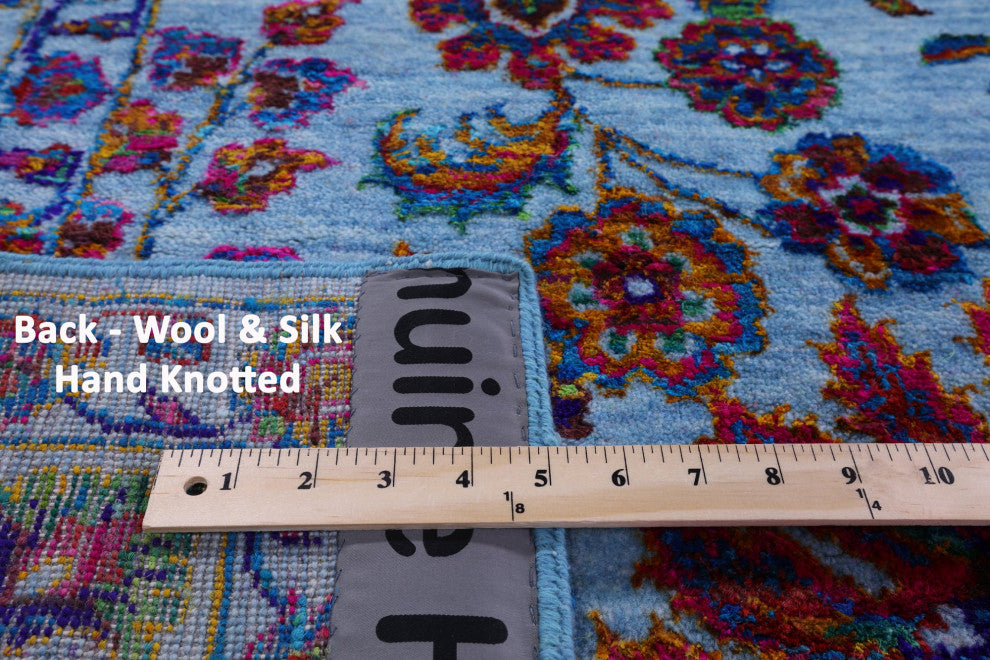 9' 0" X 12' 3" Wool & Silk Persian Hand Knotted Rug - Q14917
