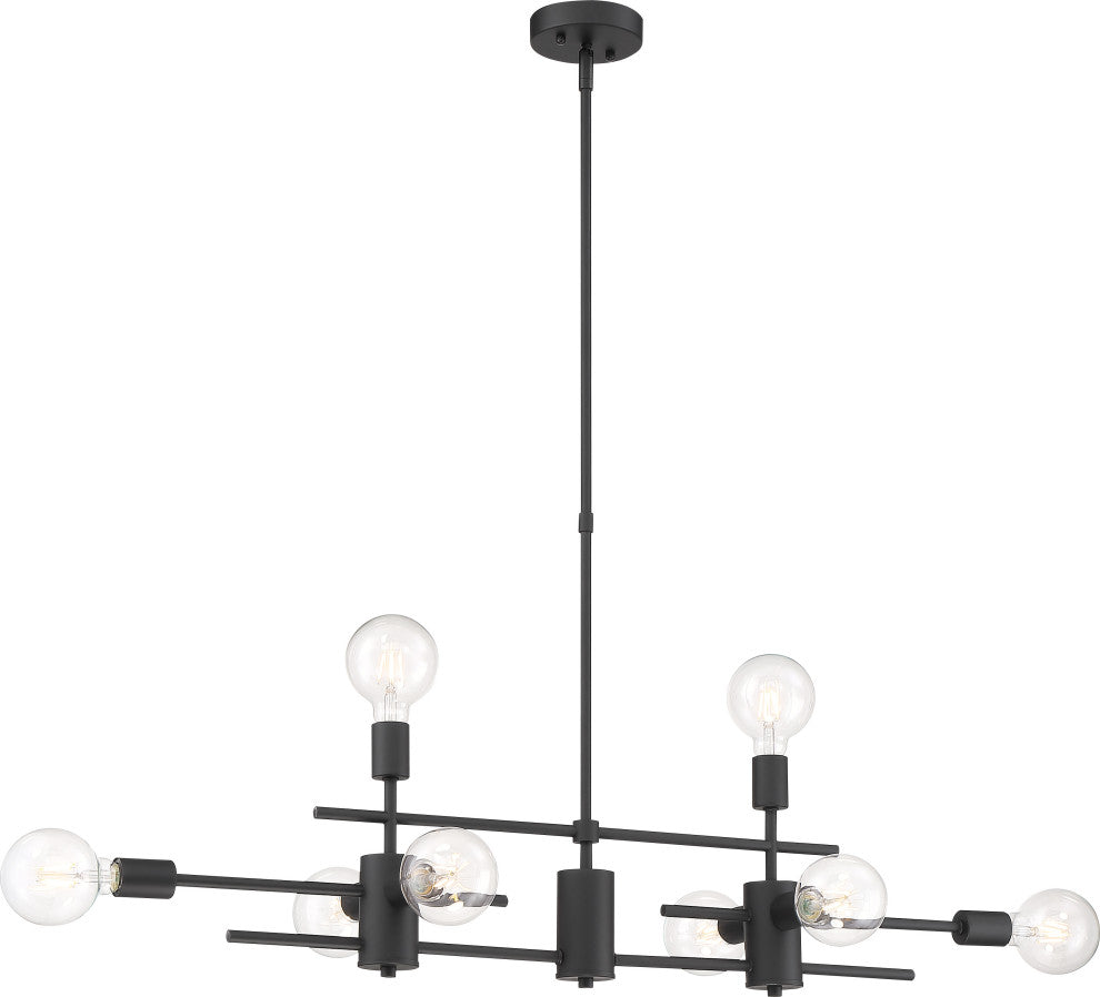 Delphi- 8 Light Island Pendant - Black Finish