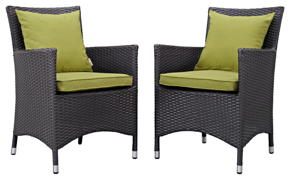 Espresso Peridot Convene 2 Piece Outdoor Patio Dining Set