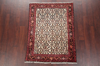 Consigned, Hand-Knotted Persian Oriental Vintage Area Rug, Beige, 4'9"X3'7"
