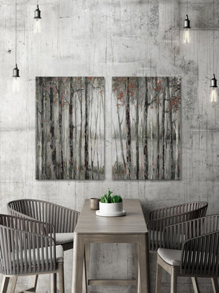 Dusky Autumn Lake Diptych, 80"x60"