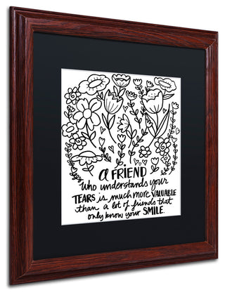Elizabeth Caldwell 'A Friend' Art, Wood Frame, Black Mat, 16x16