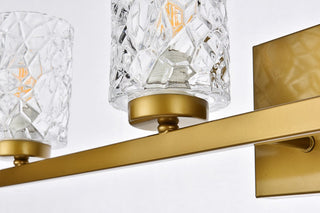 Conor 4-Light Bath Sconce, Brass With Clear Shade