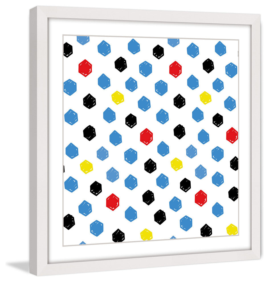 "Brush Dots" Framed Art Print