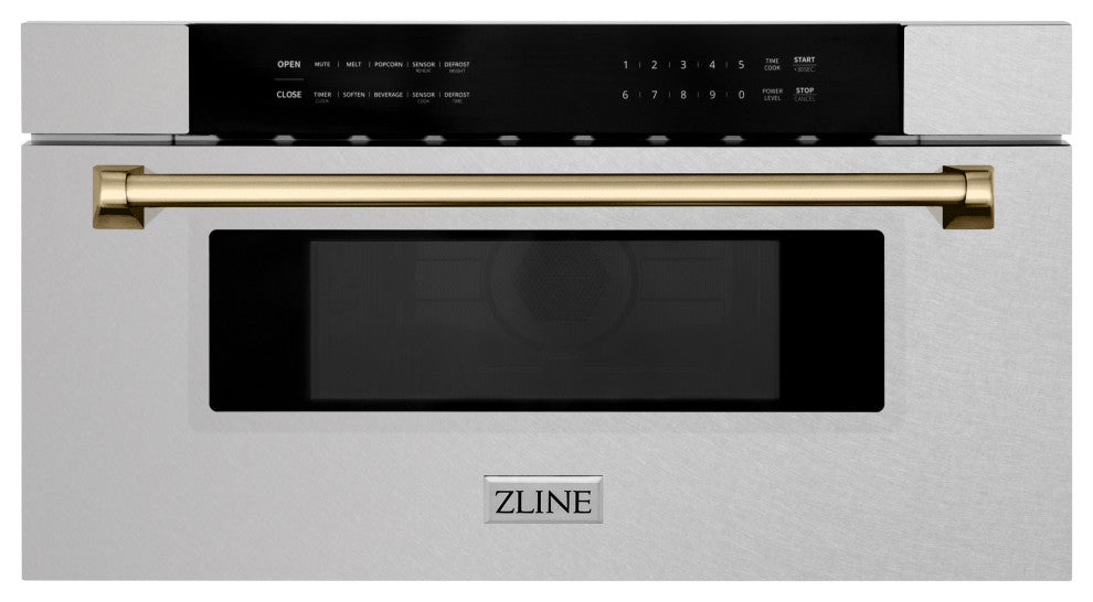 Microwave Drawer, DuraSnow Stainless Steel and Champagne Bronze MWDZ-30-SS-CB