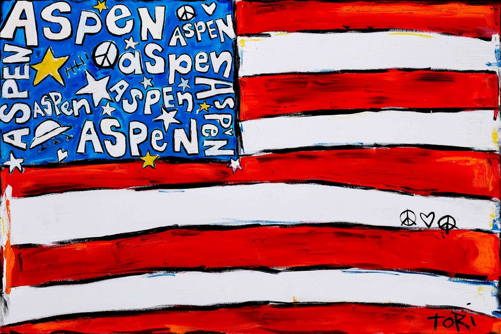 "Aspen Flag" Painting Print on Canvas by Tori Campisi