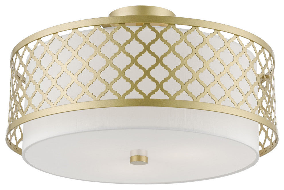 Arabesque 3 Light Soft Gold Large Semi-Flush