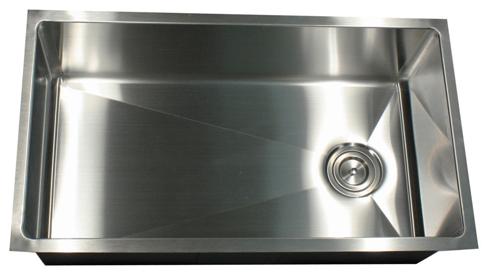 Nantucket Sinks 32" Pro Series Undermount Off-Set Drain Stainless Steel Sink