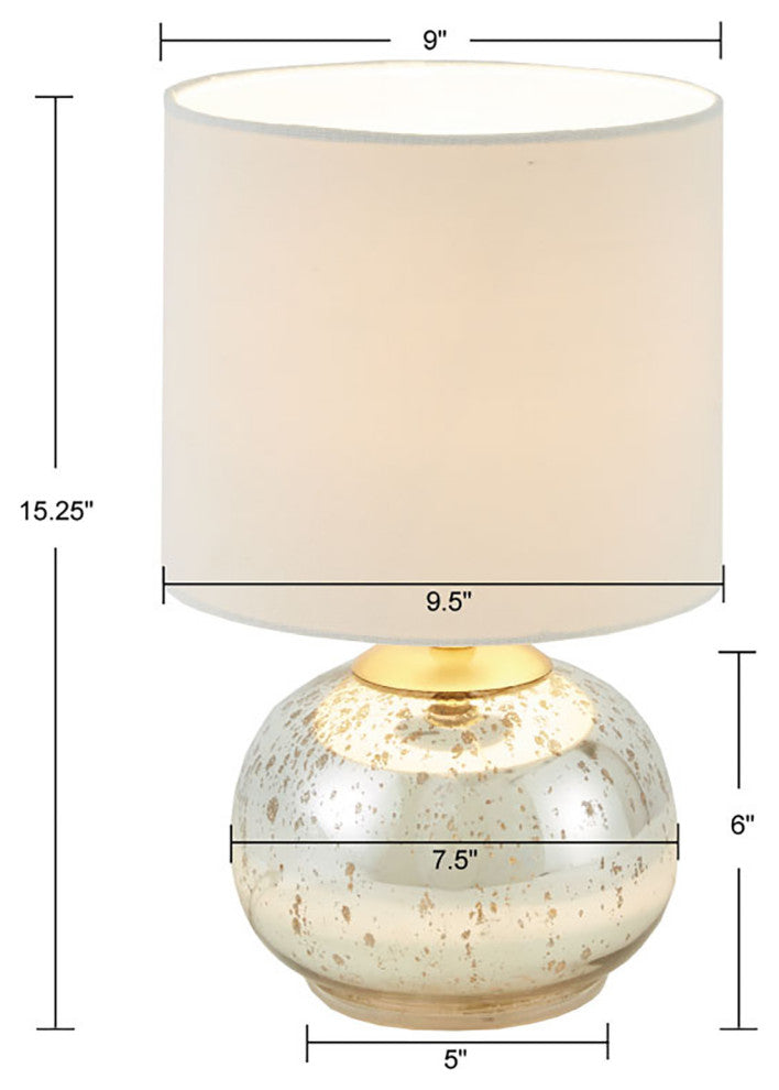510 Design Saxony Metallic Glass Table Lamp Silver