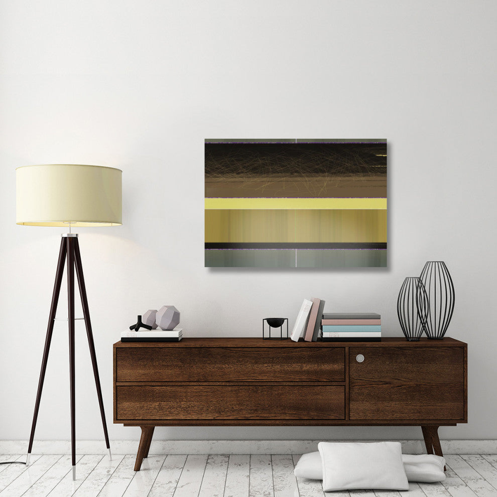 "Abstract Yellow And Brown Parallels" Fine Art Print
