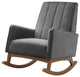 Accent Rocking Chair Armchair, Velvet, Gray, Modern, Lounge Hospitality