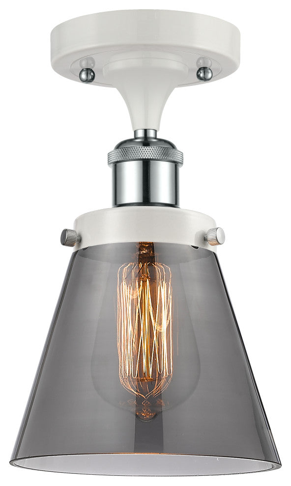 Innovations 916-1C-WPC-G63 1-Light Semi-Flush Mount, White, Polished Chrome