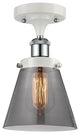 Innovations 916-1C-WPC-G63 1-Light Semi-Flush Mount, White, Polished Chrome