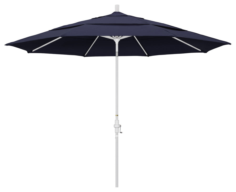 11' Aluminum Umbrella Collar Tilt Matted White, Navy