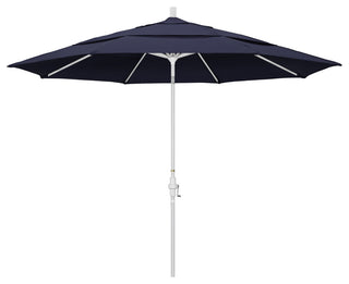 11' Aluminum Umbrella Collar Tilt Matted White, Navy