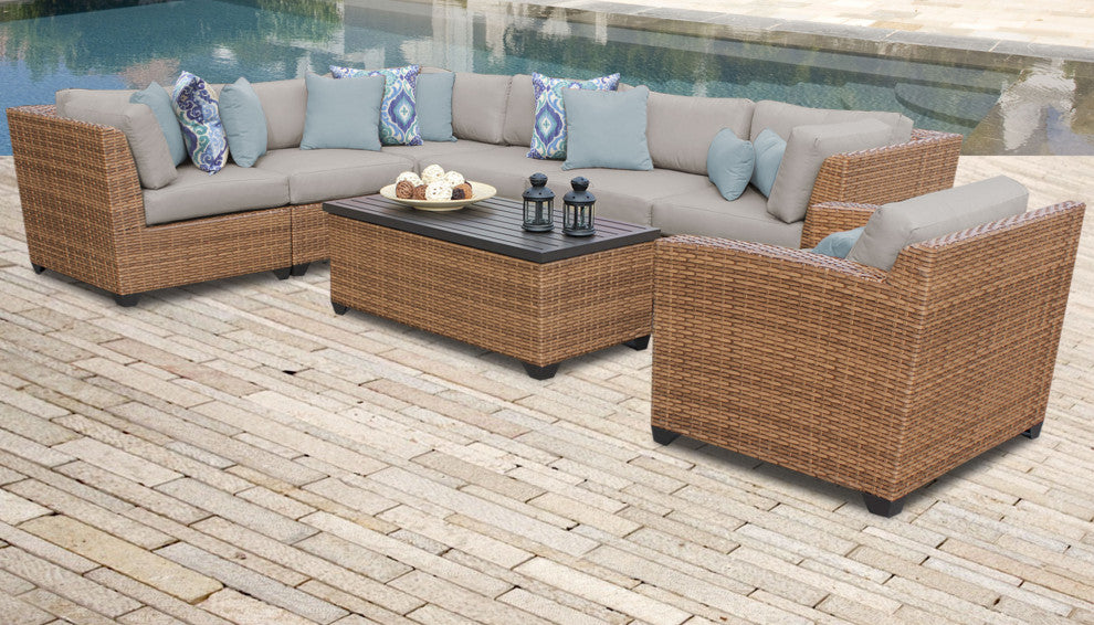 Laguna 8 Piece Outdoor Wicker Patio Furniture Set 08d