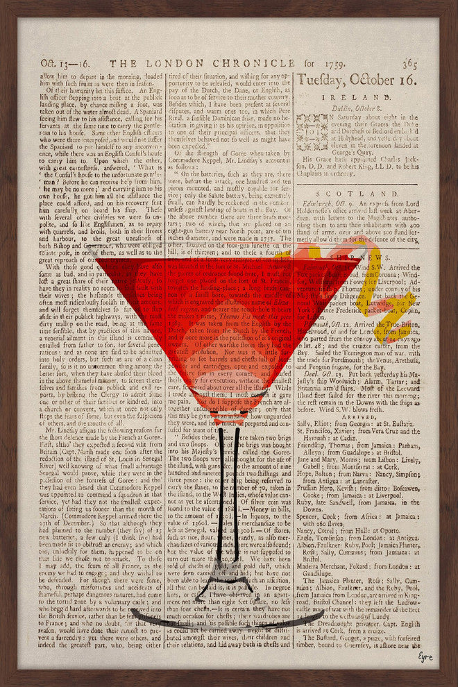 "Watermelon Martini" Framed Painting Print, 12"x18"