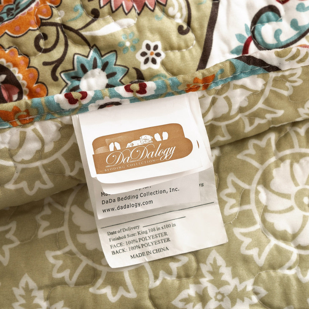 Garden Party 3-Piece Reversible Quilt Set, Queen