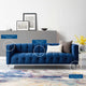 Tufted Sofa, Velvet, Blue Navy, Modern, Living Lounge Hotel Lobby Hospitality