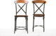 Broxburn Light Brown Wood and Metal Bar Stool, Set of 2