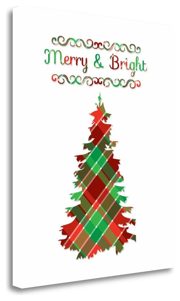 "Merry And Bright Tree" By Tara Moss, Giclee Print on Gallery Wrap Canvas