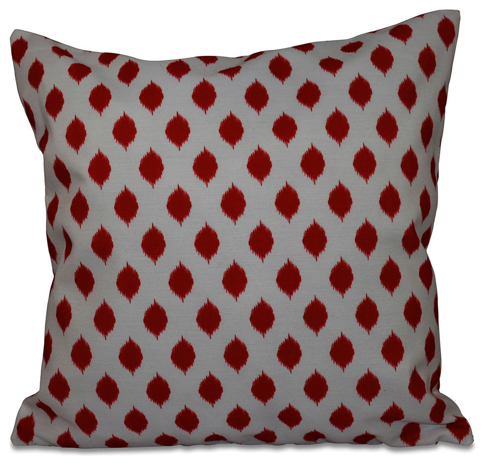 Cop-Ikat Geometric Print Outdoor Pillow, Formula One, 20"x20"