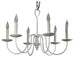 6 Arm "WILCOX" FARMHOUSE CHANDELIER, Handcrafted Colonial Metal USA