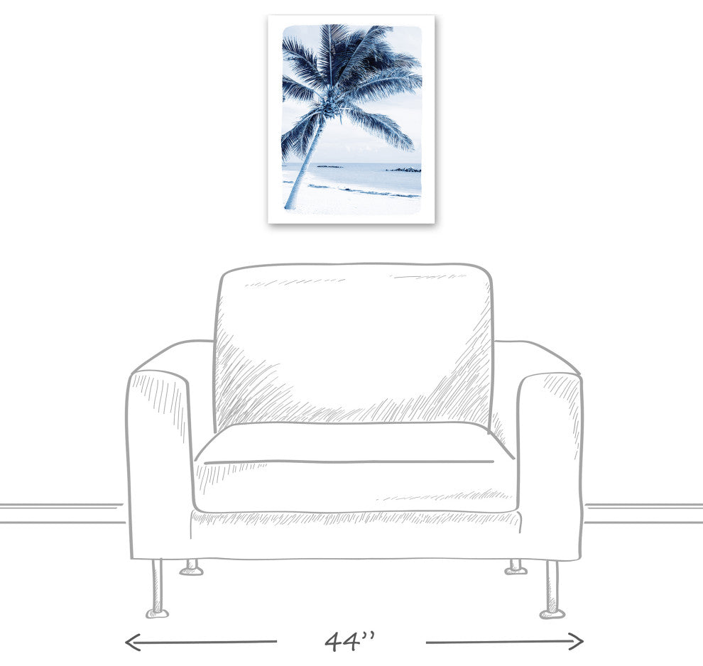 Navy Beach Palm 16x20 Canvas Wall Art