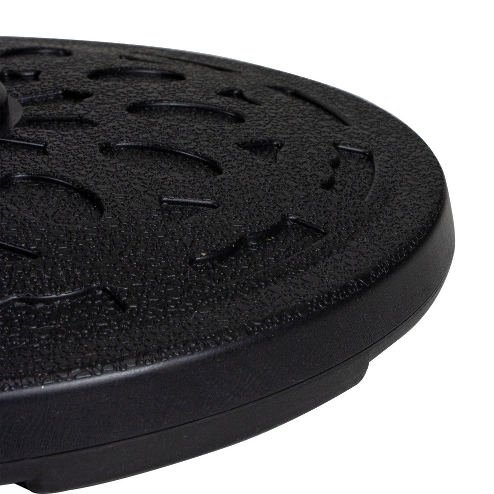 Black Flat Round Resin Base Stand for Patio Umbrella, 21lbs