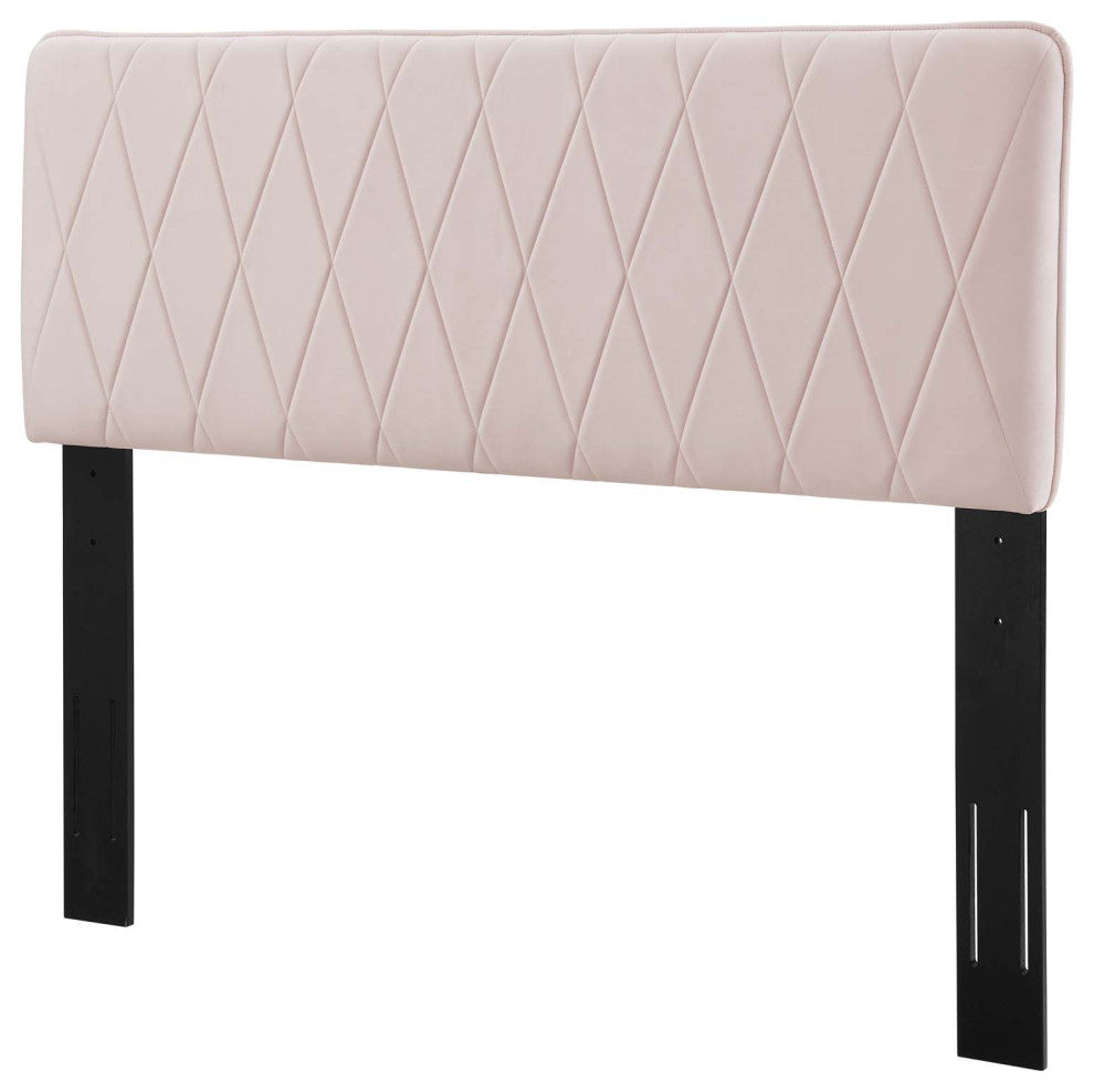 Headboard, Twin Size, Velvet, Pink, Modern Contemporary, Bedroom Master Suite