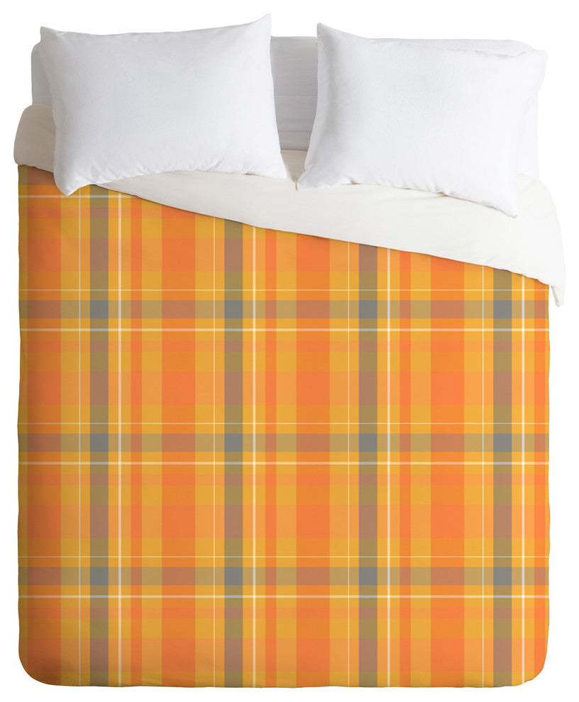 Allyson Johnson Fall Time Plaid Duvet Cover, 88"x88"