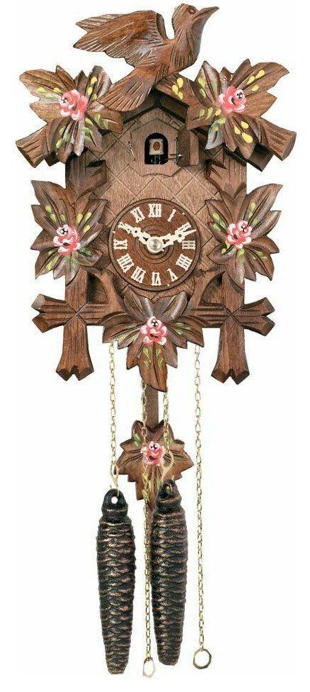 River City Clocks 11-09P Carved Cuckoo Clock With Flowers, 5 Maple Leaves