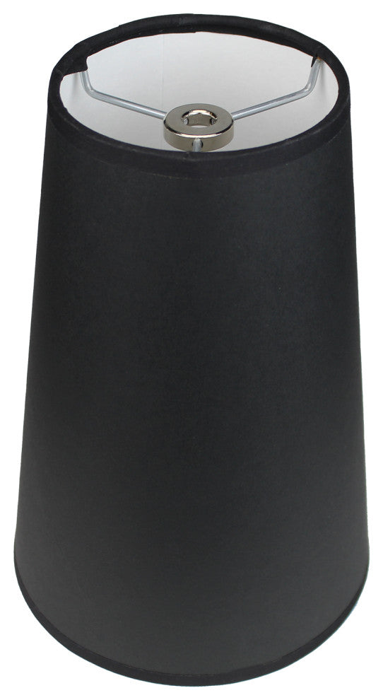 Fenchel Shades 4"x6"x9" Spider Attachment Empire Lamp Shade, Paper Black Matte
