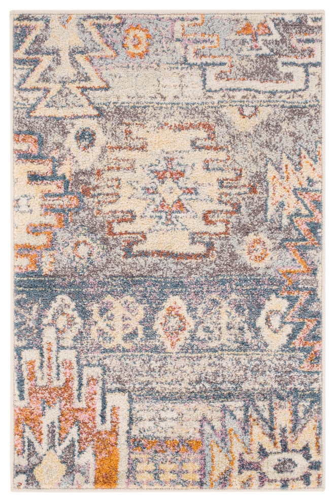 Surya New Mexico NWM-2310 6'7"x9' Rug, Denim/Khaki/Butter/Rose/Gray/Pink/Purple