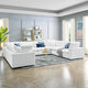 Sectional Sofa Set, Faux Vegan Leather, White, Modern, Living Lounge Hospitality