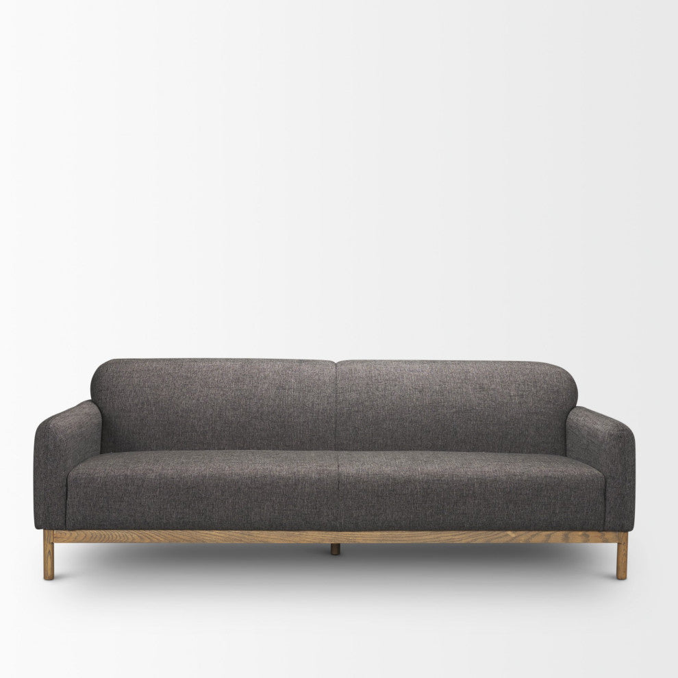 Hale Sofa With Medium Brown Wood and Gray Fabric