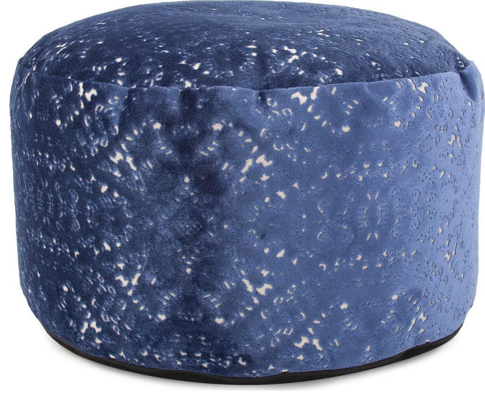 Traditional Pisani Pouf, Sapphire Blue