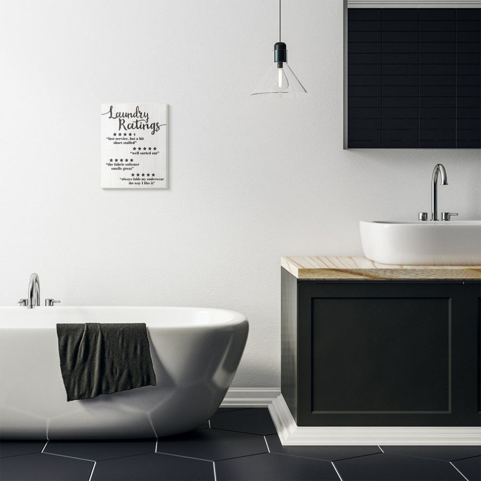 Stupell Industries Laundry Rating Five Star Bathroom Funny Word Design, 10 x 15