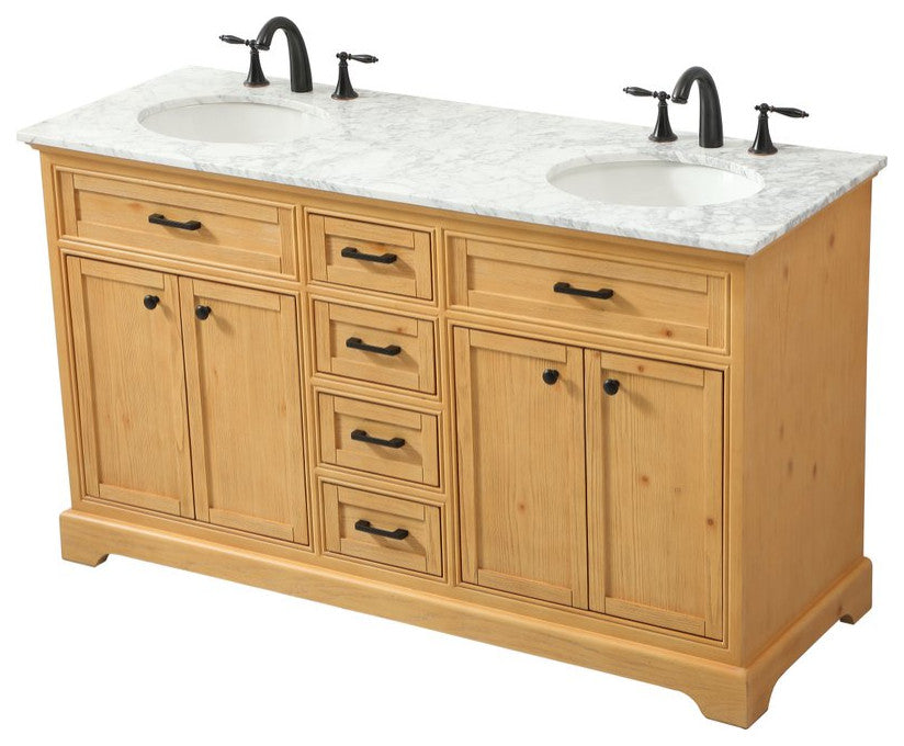 Home Living 21.5" Transitional Natural Wood-Light Bathroom Vanity