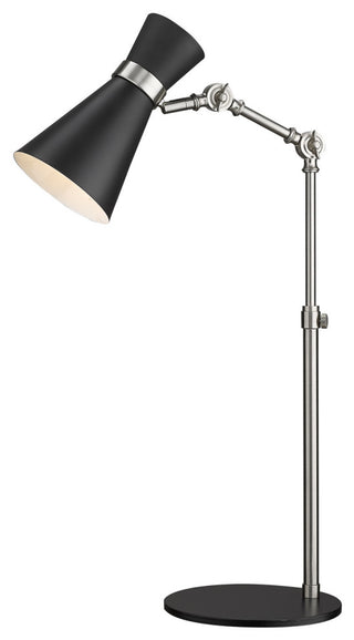 Soriano One Light Table Lamp, Matte Black / Brushed Nickel
